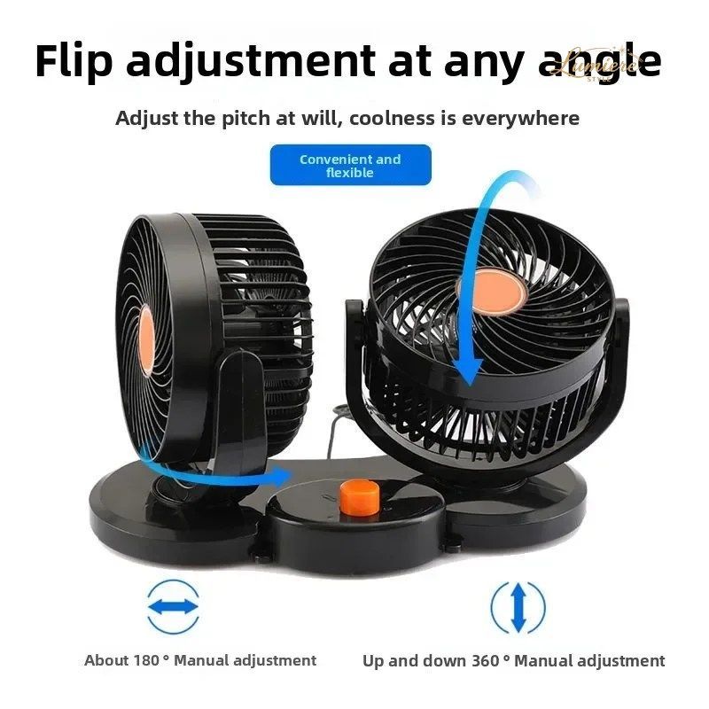 GOODCAR FAN 24V REFRIGERATION LARGE TRUCKS CONSTRUCTION TRUCK STRONG SILENT ELECTRIC FAN DOUBLE-HEADED VEHICLE