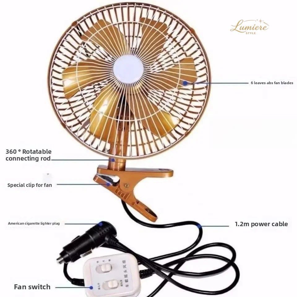 2025CAR FAN 11 INCH DUAL MOTOR 24V VAN PICKUP TRUCK COOLING STRONG WIND CAR ELECTRIC FAN SHAKING HEAD