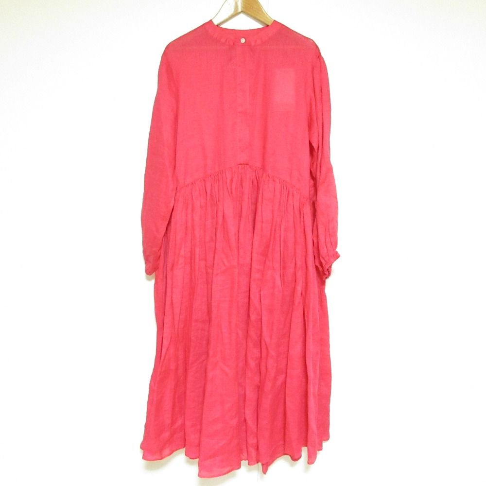 未使用 24SS BEARDSLEY ビアズリー リネン ギャザーワンピース BEZ1041509A0002 サイズ0 ピンク レディース 古着 中古 USED