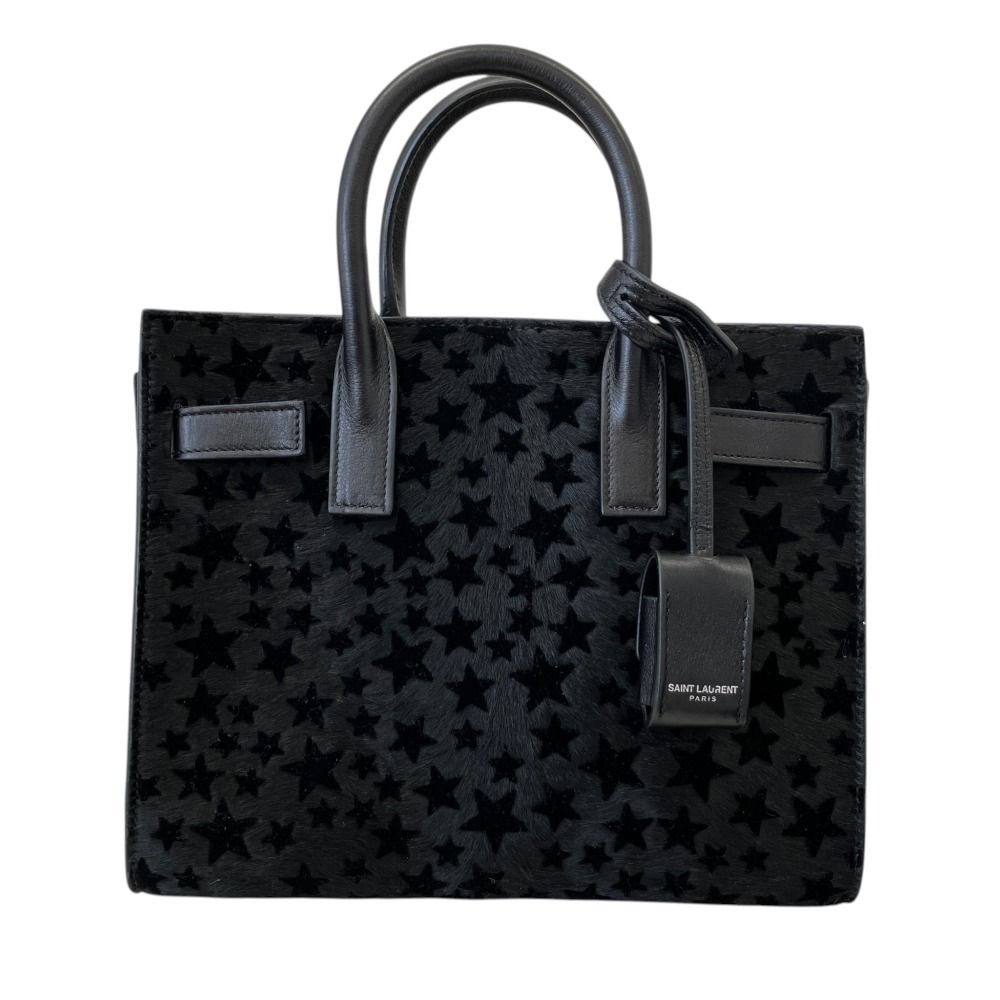 新品同様 SAINT LAURENT PARIS サンローランパリ ハラコ サックドジュールナノ スター 2WAY ショルダーバッグ 392035 ブラック レディース 古着 中古 USED