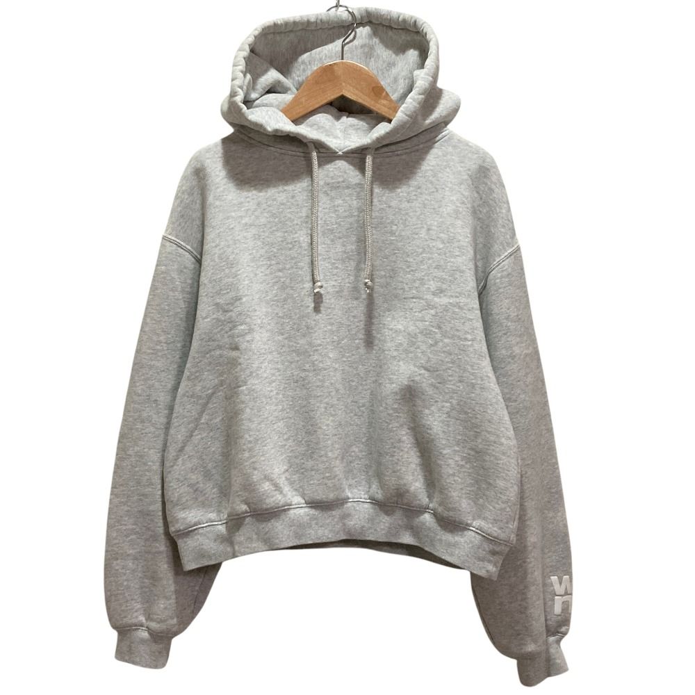 Alexander Wang アレキサンダーワン クロップド プルオーバーパーカー 裏起毛 XS ライトグレー レディース 古着 中古 USED