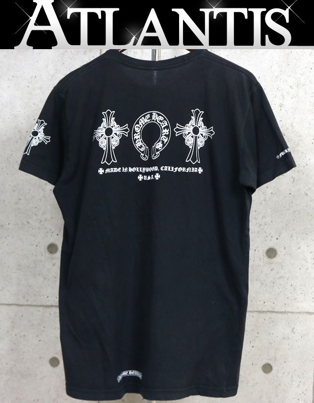 CHROME HEARTS 新宿店 クロムハーツ スモールクロス ホースシュー Ｔシャツ 半袖 メンズ size:L 黒 31694