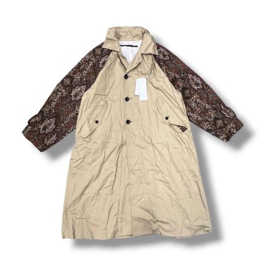 参考上代69,300円 未使用 my beautiful landlet ゴブラン切替コート ロングコート マイビューティフルランドレット WM01-CO251011 ベージュ 0 （2106MG）