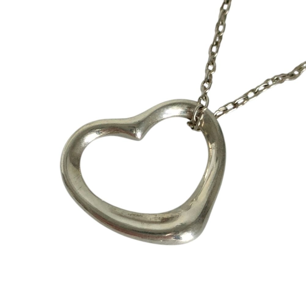 美品 Tiffany & Co. ティファニー エルサペレッティ 925 オープンハート チェーン ペンダント ネックレス アクセサリー シルバー レディース 古着 中古 USED