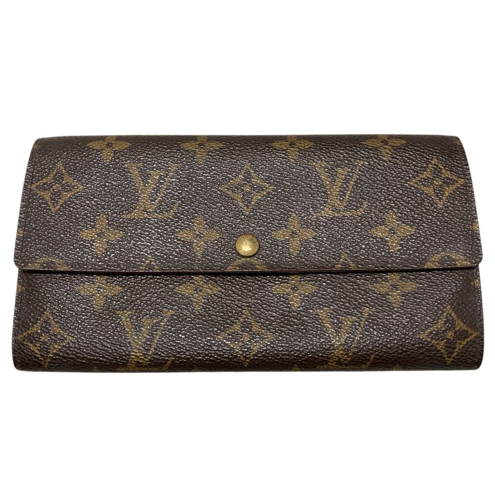 良品 LOUIS VUITTON ルイヴィトン モノグラム ポシェットポルトモネクレディ 長財布 M61725 ブラウン レディース 古着 中古 USED 17,745円