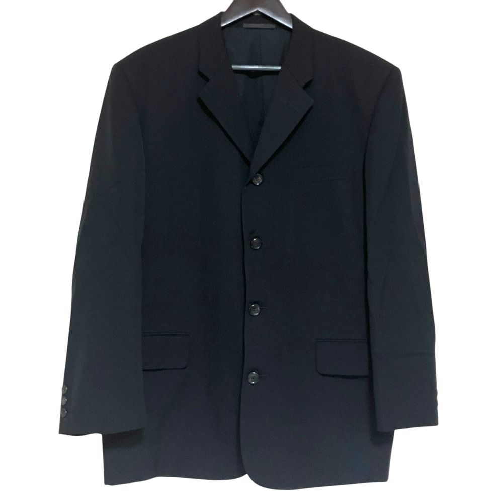 美品 COMME des GARCONS HOMME コムデギャルソンオム 田中オム ウールギャバジン 4B テーラードジャケット Mサイズ ブラック メンズ 古着 中古 USED