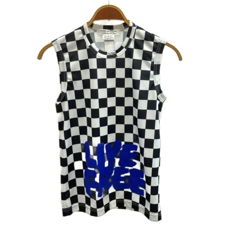 コムデギャルソンコムデギャルソン COMME des GARCONS COMME des GARCONS ノースリーブ カットソー タンクトップ XS 黒 ブラック 白 ホワイト チェッカー柄 ロゴ /RY 10,425円