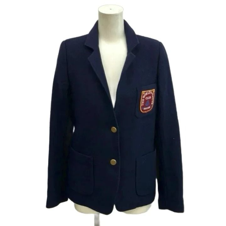 ゴールデン グース デラックス ブランド GOLDEN GOOSE DELUXE BRAND テーラドジャケット 上着 ウール XS 紺 ネイビー ワッペン付き 長そで シングルブレスト /SH ■GY19