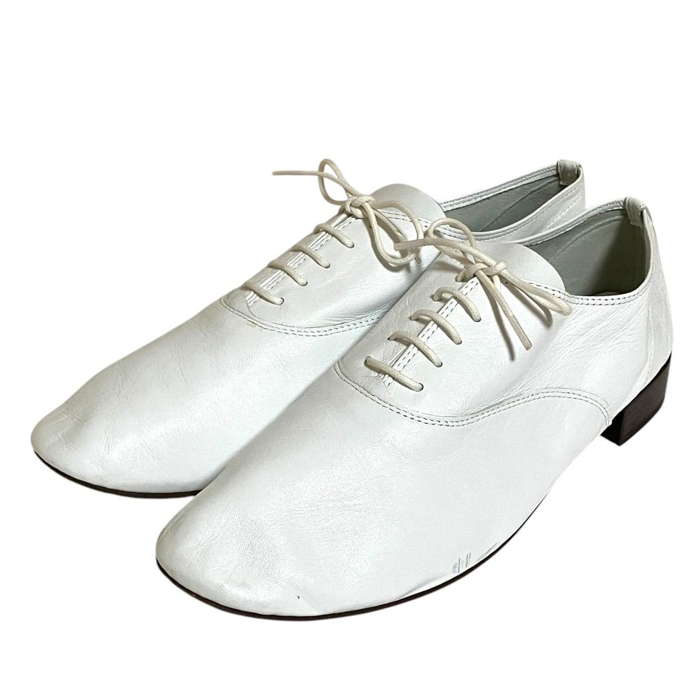 良品 Repetto レペット ZIZI ジジ レースアップ レザー ジャズシューズ サイズ42 約26.7cm ホワイト メンズ 古着 中古 USED