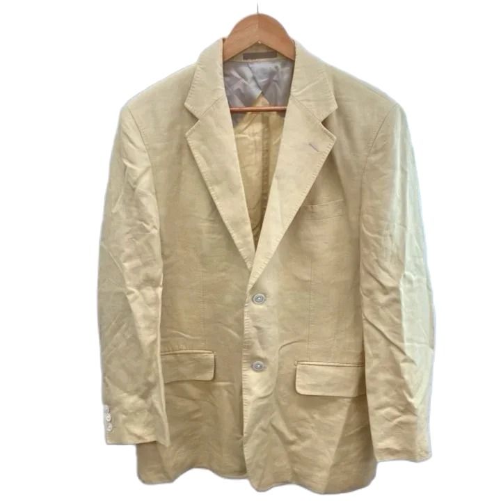 バーバリー ロンドン BURBERRY LONDON ジャケット 上着 テーラード その他 麻 リネン M ベージュ 黄色 イエロー 無地 長袖 /KK ■GY74