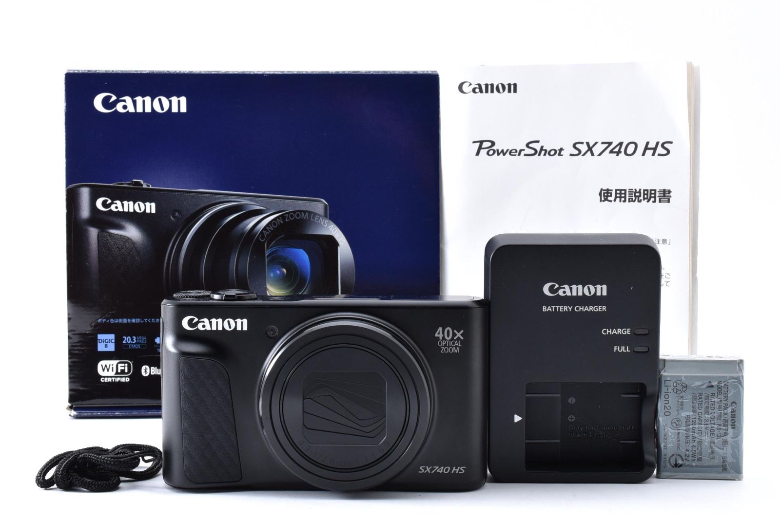キヤノン Canon PowerShot SX740 HS コンパクトデジタルカメラ コンデジ デジカメ 4K 光学40倍ズーム 完動品 外観美品 元箱付 バッテリー 充電器 説明書付 #BE010/7756