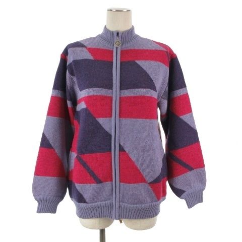 クリスチャンディオール Christian Dior SPORTS 総柄 ニット セーター ジップアップ ジャケット M パープル 8,393円