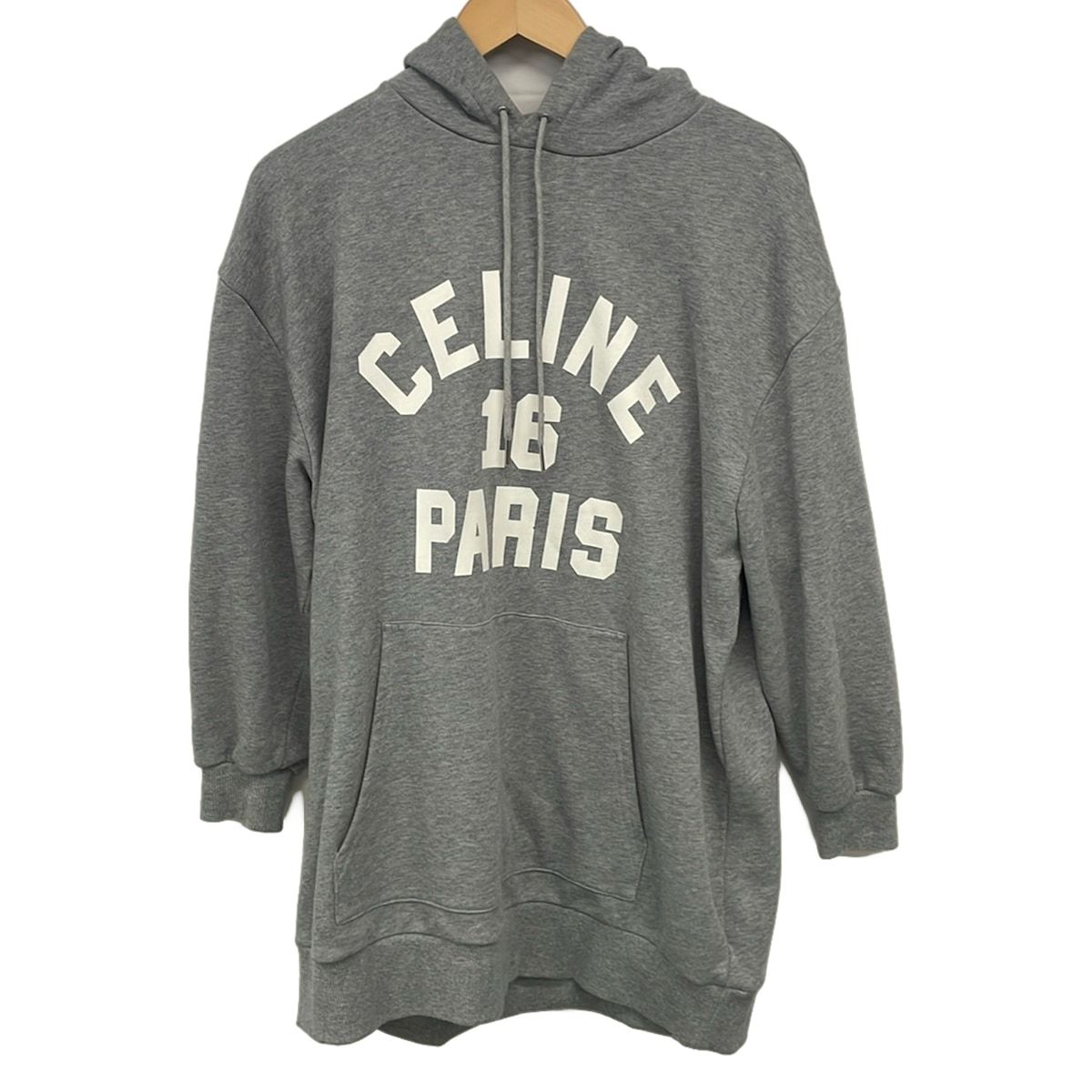 CELINE(セリーヌ) パーカー サイズXS メンズ - グレー×白 長袖