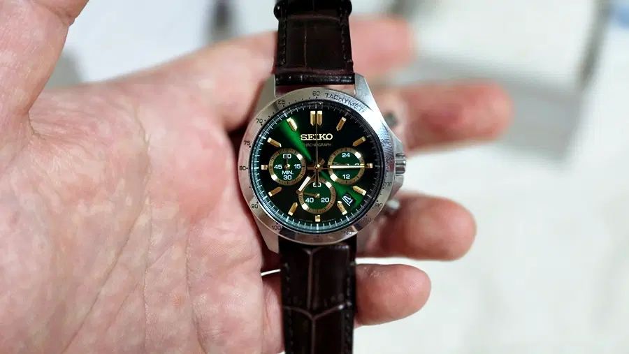 セイコー SBTR017 緑 판 크로노 (39.8mm)