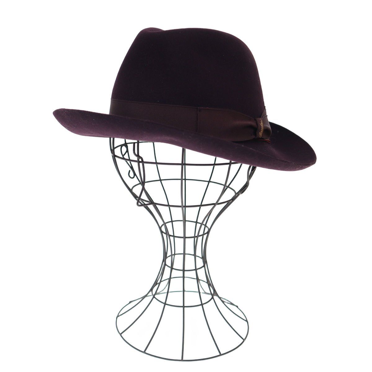 Borsalino ボルサリーノ Anello アネッロ ミディアムブリム ラビットファー中折れハット 4336 パープル系 57