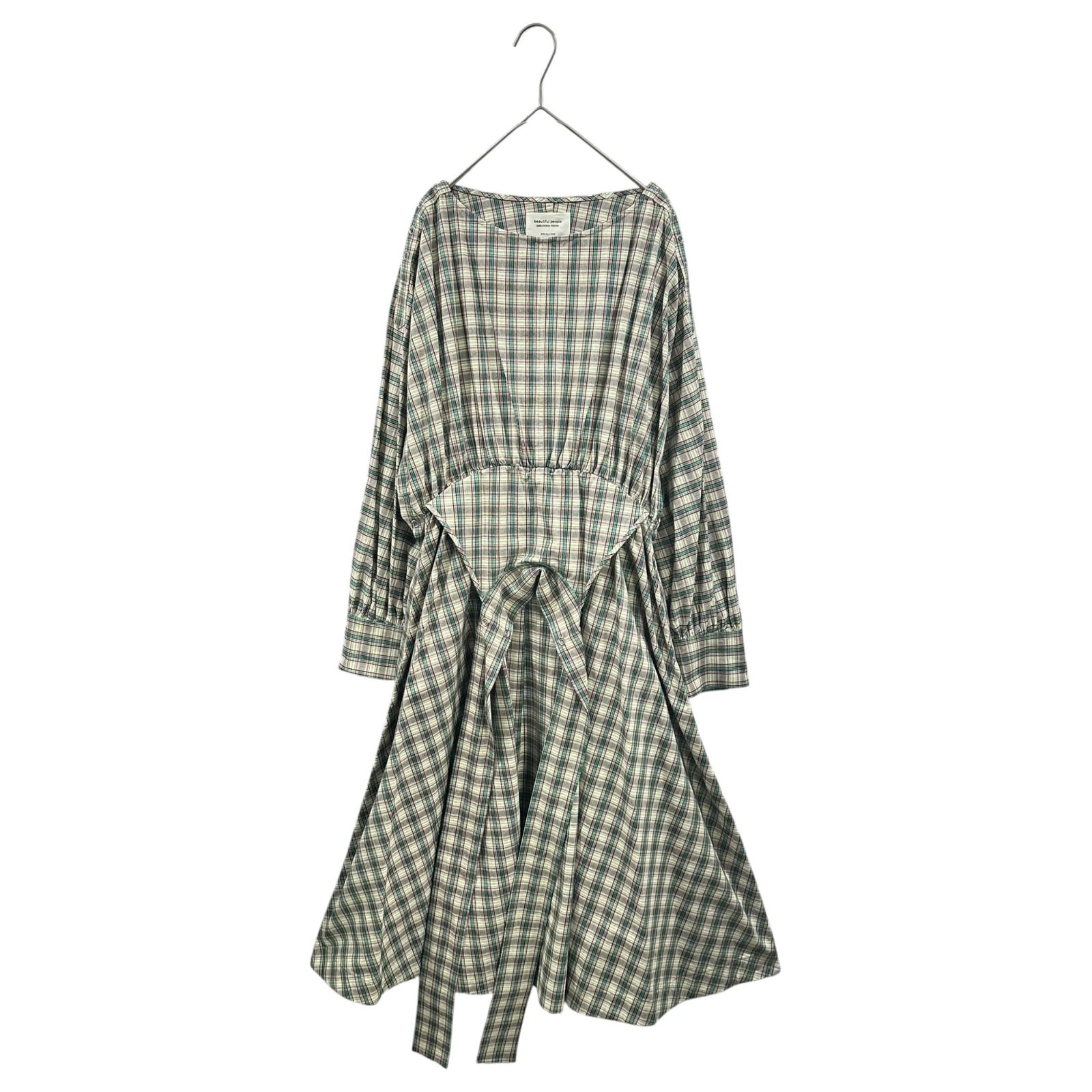 beautiful people(ビューティフルピープル) 2021AW double-end tartan ox dolman sleeve dress ダブル エンド タータン チェック オックス ドルマンスリーブ ワンピース 7,066円