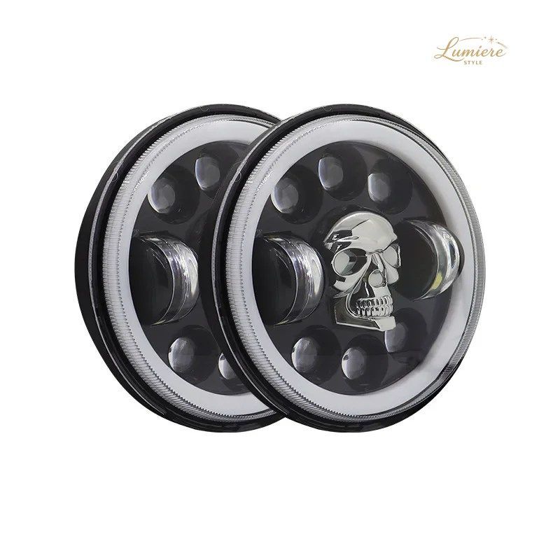 GOODCOLORFUL SKULL 5.75 INCH HEADLIGHTS MOTORCYCLE MODIFICATION HEADLIGHTS HIGH AND LOW BEAM HEADLIGHTS 7,993円