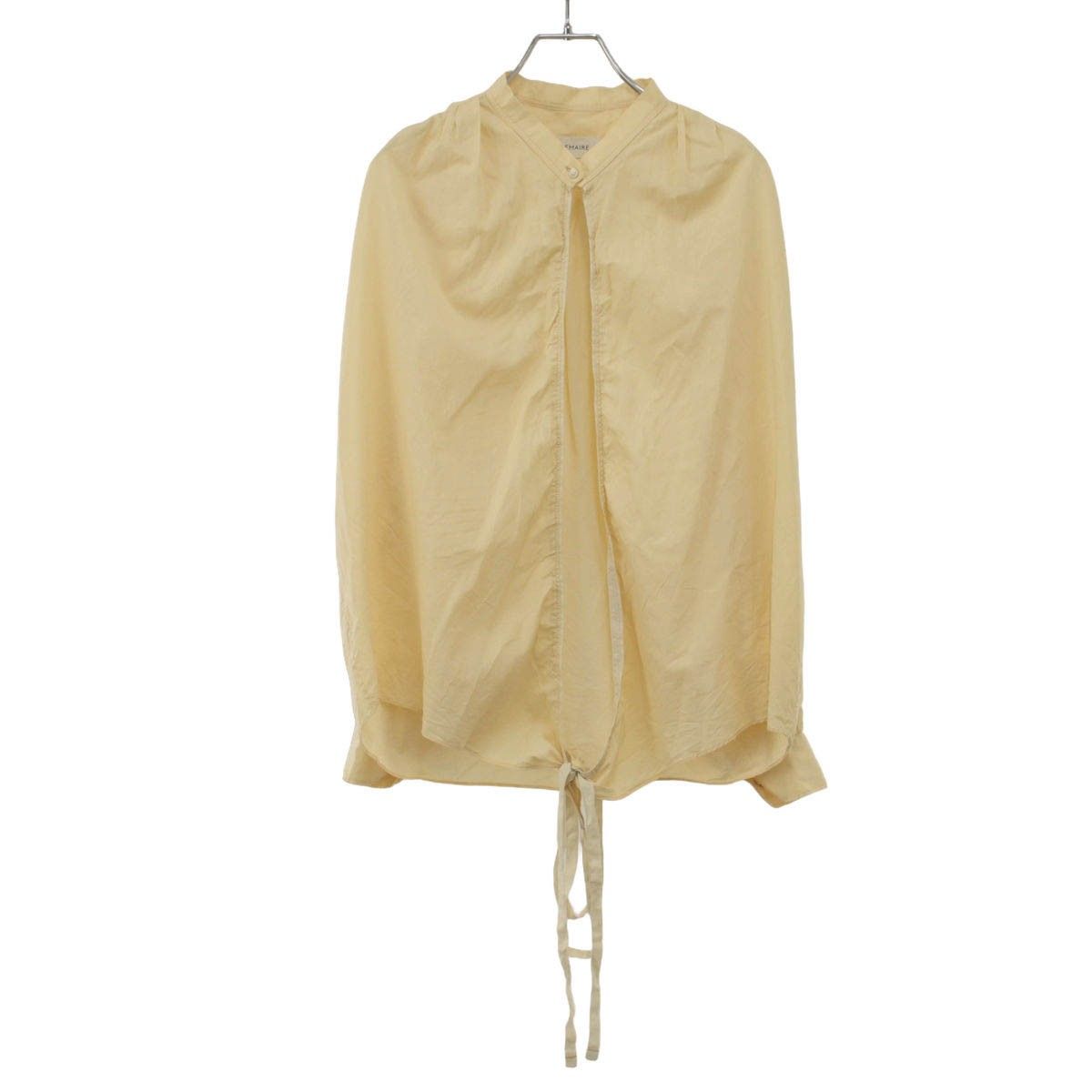 LEMAIRE ルメール 25SS Wrap Cotton Blouse ラップブラウスシャツ TO1333 LF1389 イエロー 34