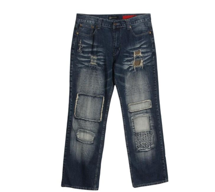 SEAN JOHN ヴィンテージ パッチワーク デニム パンツ