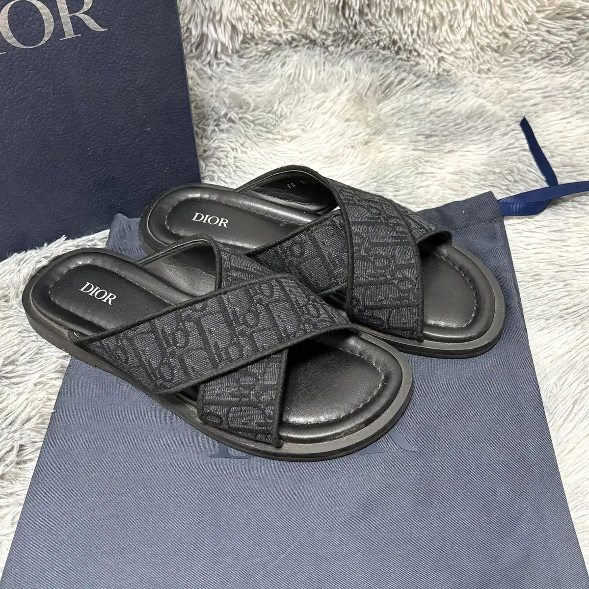 正規品 Dior オブリーク アリアス スリッパ ブラック 40サイズ