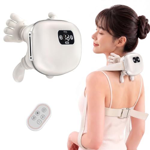 首肩 リラクゼーション器 肩 リラックス 【10本指再現 手のひら型】 ネックケア 首 リモコン付き 760超軽量 2段階温熱機能 2つのモード | 3段階強度調節 首/肩/腰/背中/太もも/足 長さ調節可能 Type-C充電式 母の日 父の 486e7ec5