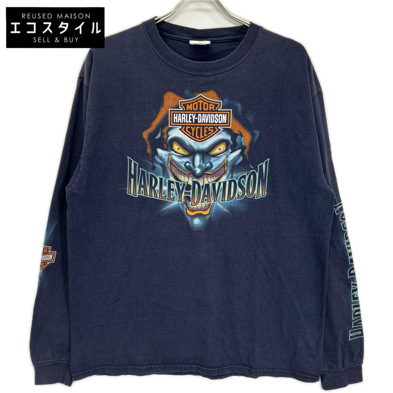 HARLEY DAVIDSON　ハーレーダビッドソン　×Haens BEEFY ネイビー 長袖 ジョーカーTシャツ　L