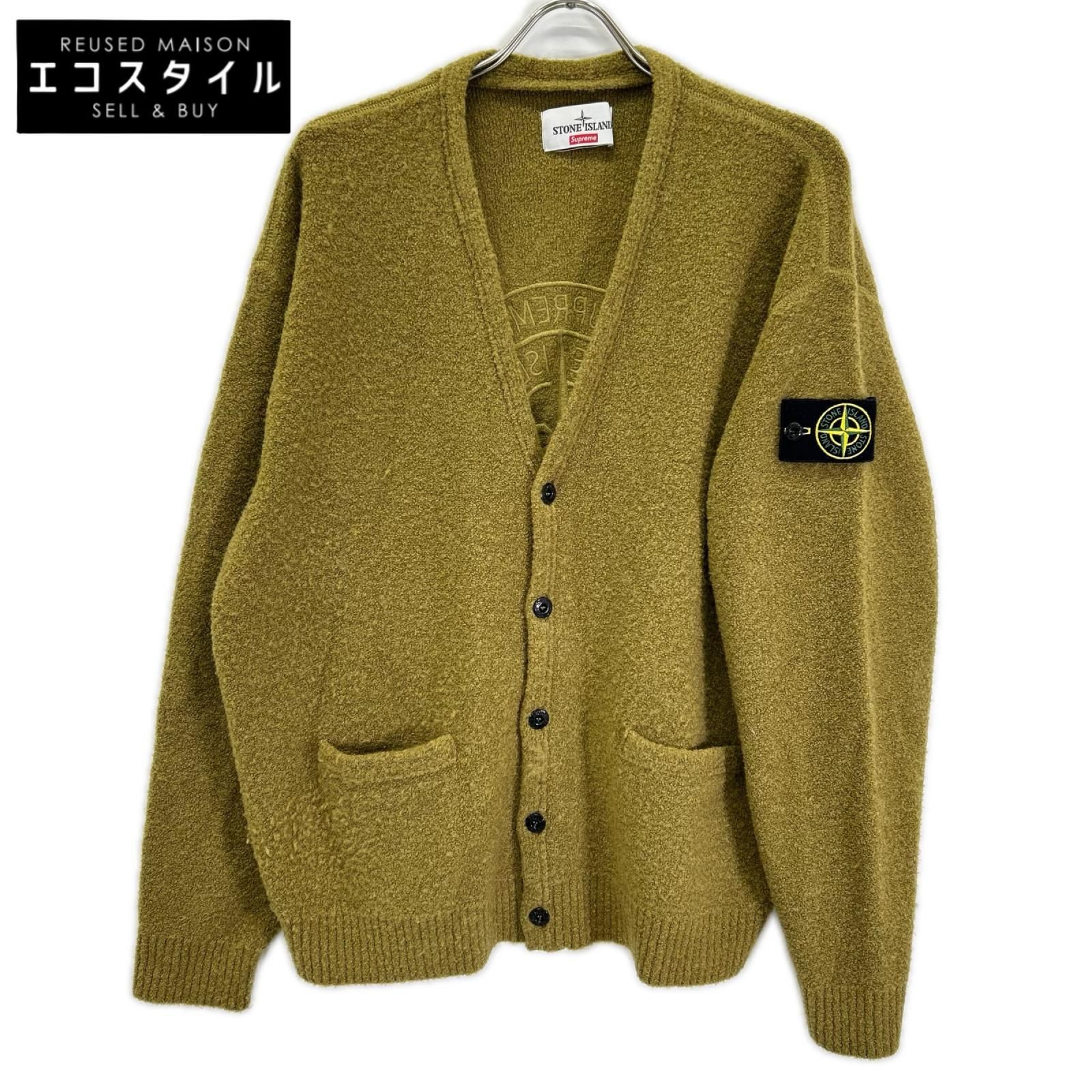 STONE ISLAND　ストーンアイランド　×シュプリーム23AW 7925501SB グリーン ブークレカーディガン　M