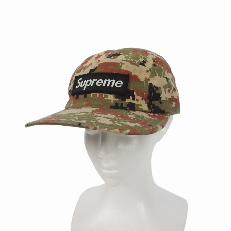 シュプリーム SUPREME 2001 デジタルカモキャンプキャップ Digital Camo Camp Cap ボックスワッペンロゴ 迷彩柄 帽子 F カーキ