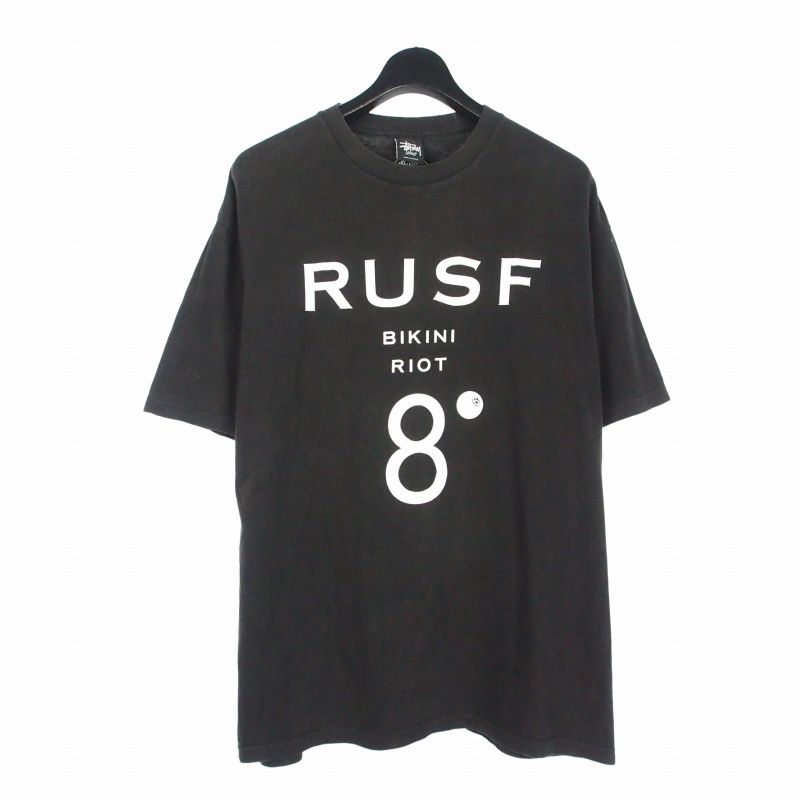 ステューシー STUSSY スケシン SK8THING Tシャツ RUSF BIKINI RIOT T カットソー 半袖 L 黒 ブラック