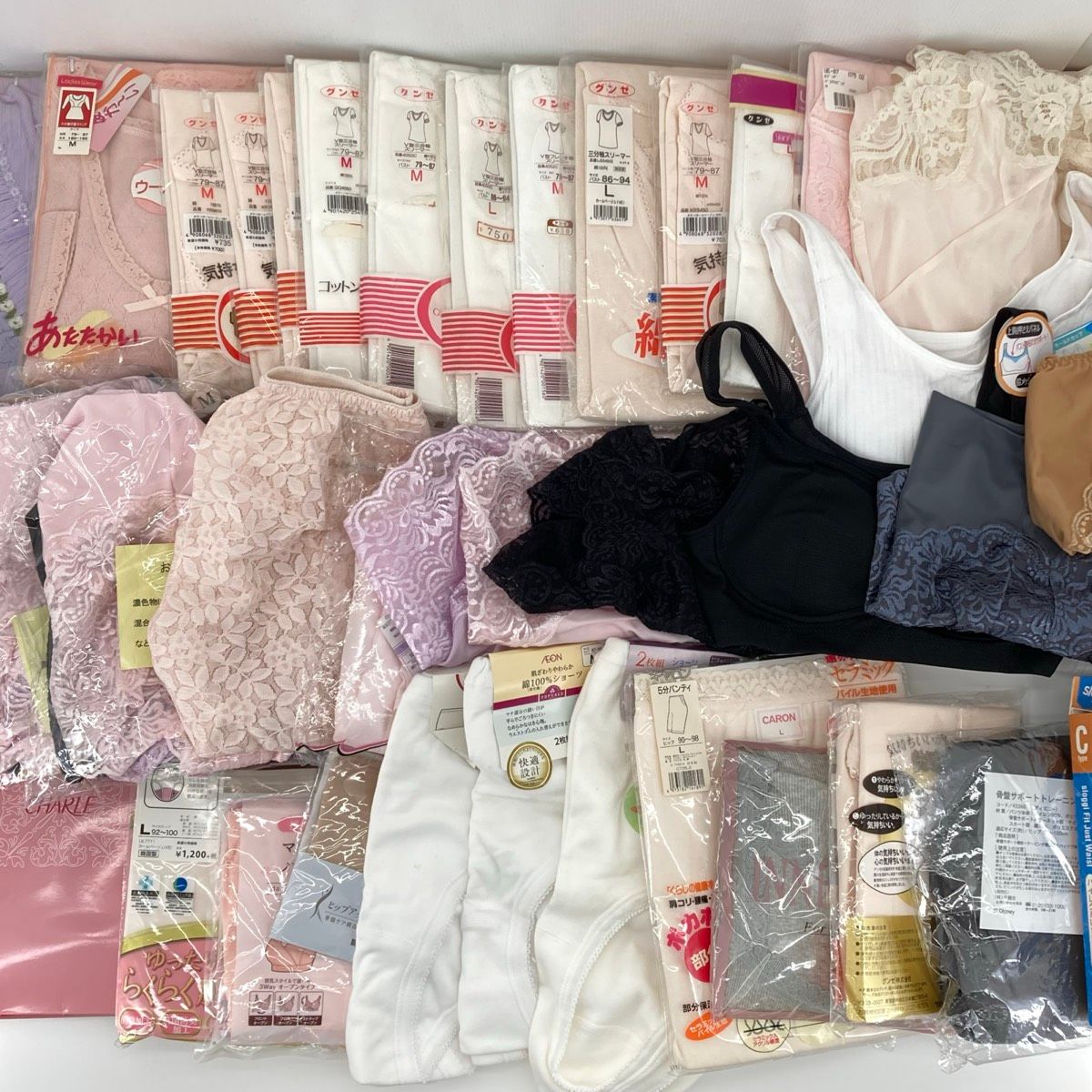現状品 未使用 まとめて大量43点セット 120サイズ レディース インナー/下着/肌着 グンゼ/シャルレ/ベルジュノ/イオン[OI04219]