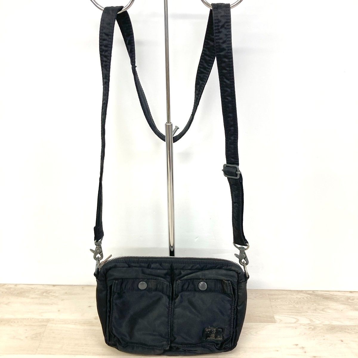 PORTER SHOULDER BAG BLACK/BLACK LINING ORANGE NYLON SLEEVE HANGING BAG/BAG MADE IN JAPAN [OM03940]