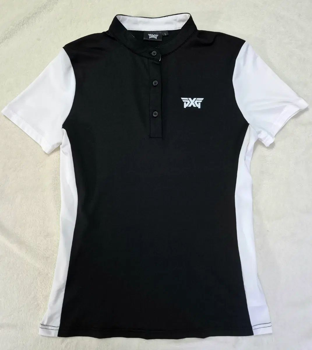 正規品 PXG レディース バイカラー スタンドカラー 半袖 ゴルフ Tシャツ L