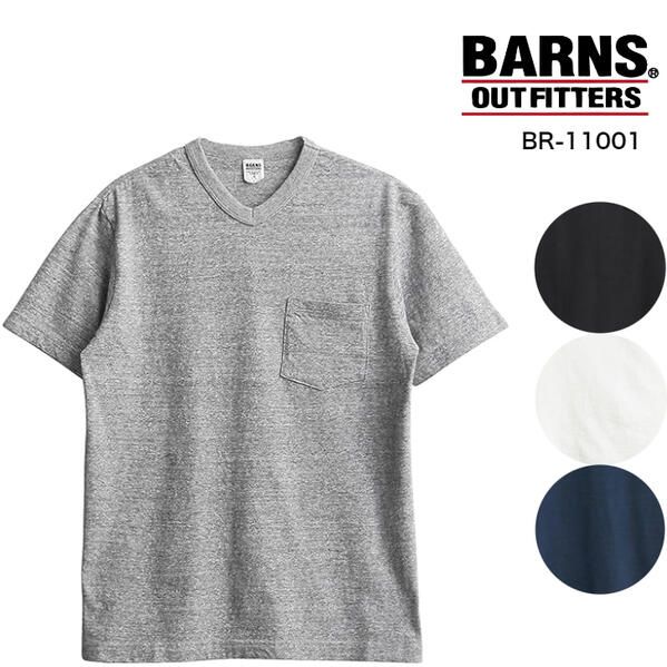 BARNS OUTFITTERS Vネック バーンズ 綿100 メンズ 半袖 ポケット 日本製 バレンタイン Tシャツ アメカジ 吊編み 丸胴 BR-11001 STANDARD (1/2)