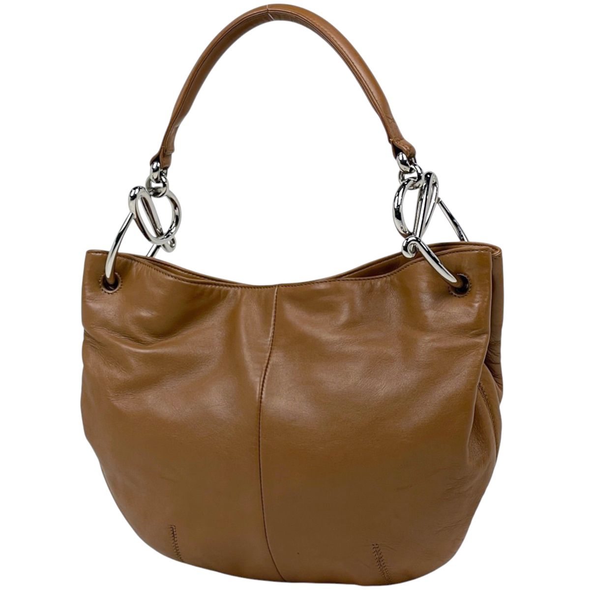 ロエベ LOEWE ショルダーバッグ ホーボー レザー ブラウン レディース 【中古】