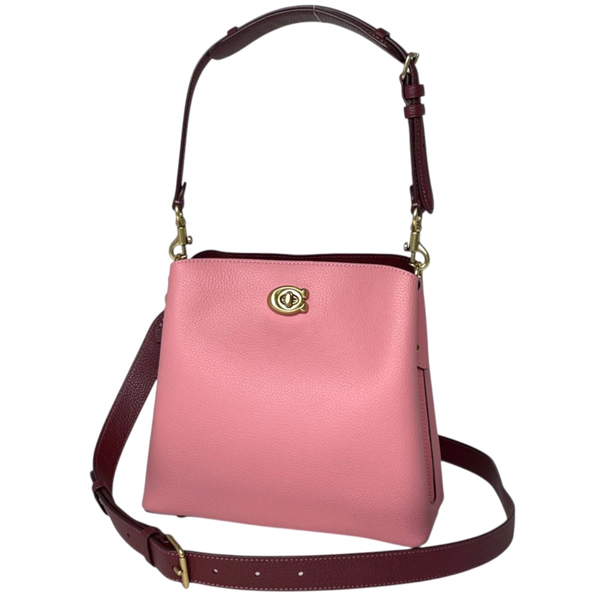コーチ COACH ハンドバッグ ウィロウ バケットバッグ 2WAY レザー ピンク C3766 レディース 【中古】