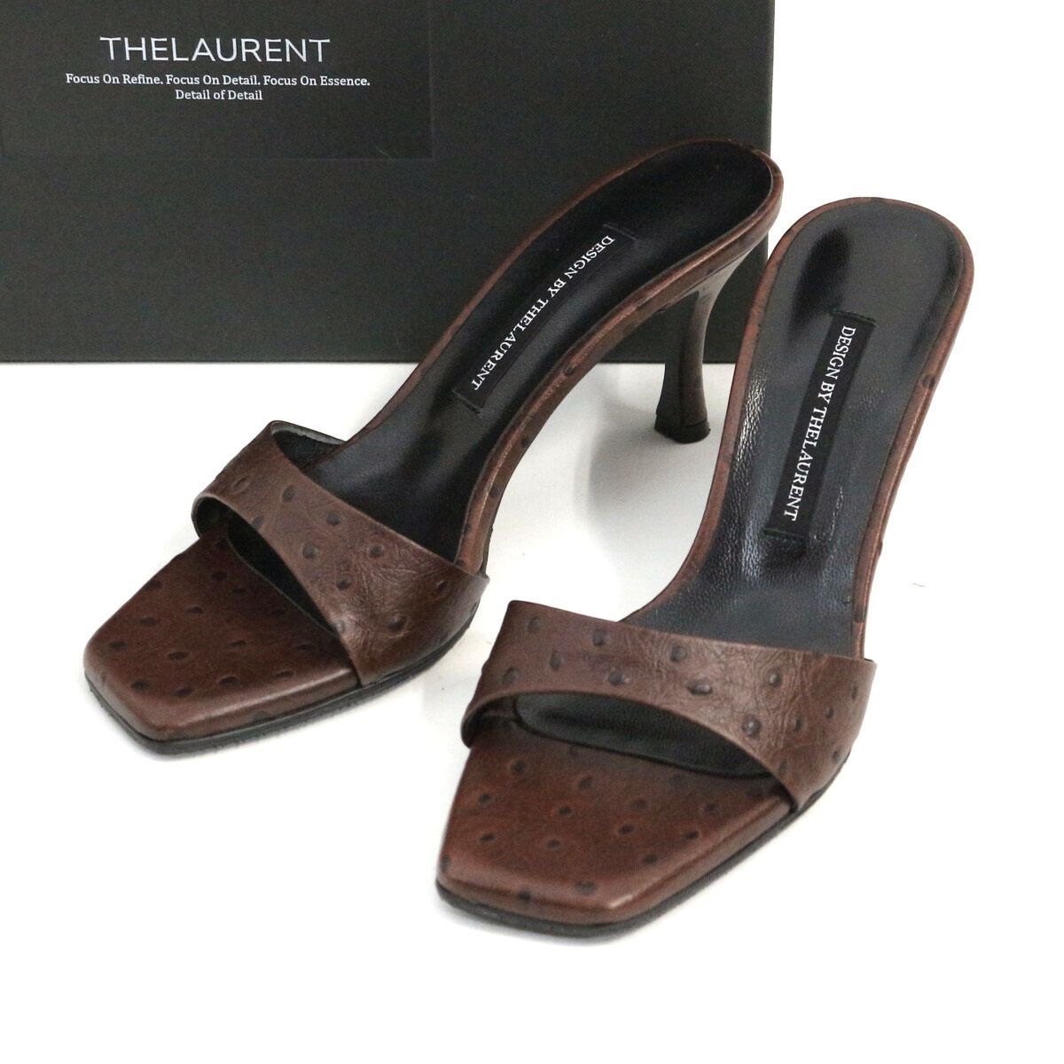 L'Appartement購入 THE LAURENT ザ ロラン 26SS KELLY OSTRICH オーストリッチエンボスレザーサンダル 36 26093570000210 12,012円