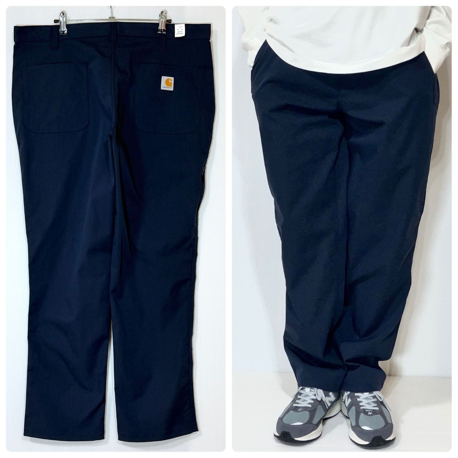 新品未使用 36x30 Carhartt カーハート ライトオンス リップストップ ワークパンツ W36L30 Relaxed Fit DARK NAVY ダークネイビー 濃紺 チノパン ペインターパンツ 軽量 テック素材 デッドストック p26083710