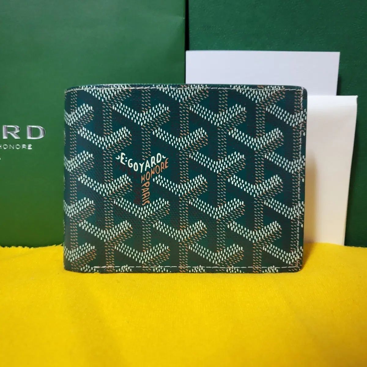 ほぼ新品/フルセット Masion Goyard ゴヤール BIG ヴァントゥール 二つ折り財布 グリーン