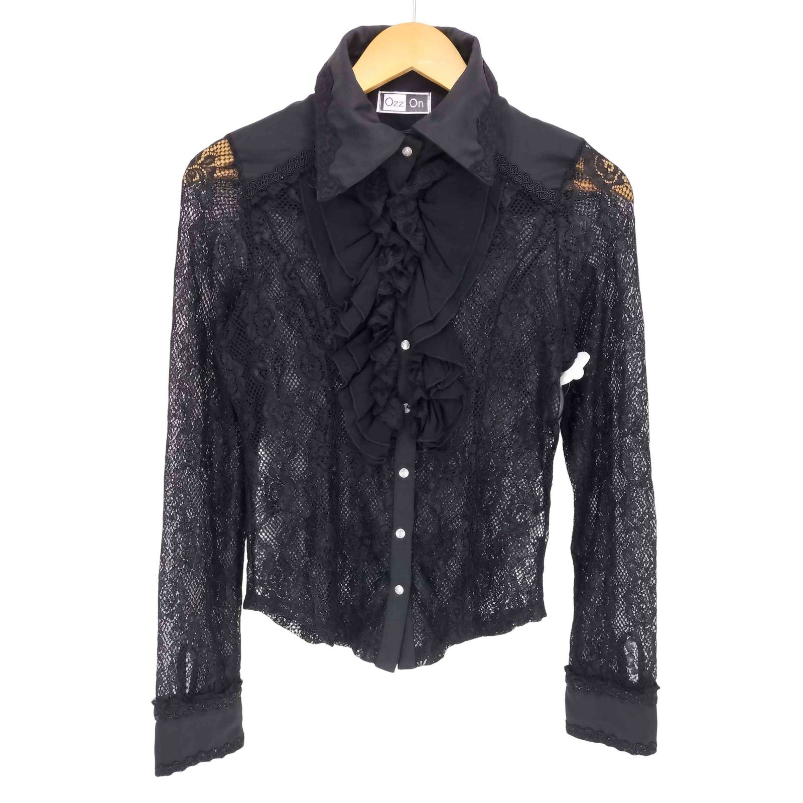 ユーズドフルギ USED古着 ozz on レース フリル クロス スナップボタン L/S 長袖 シャツ レディース 表記無 8,520円