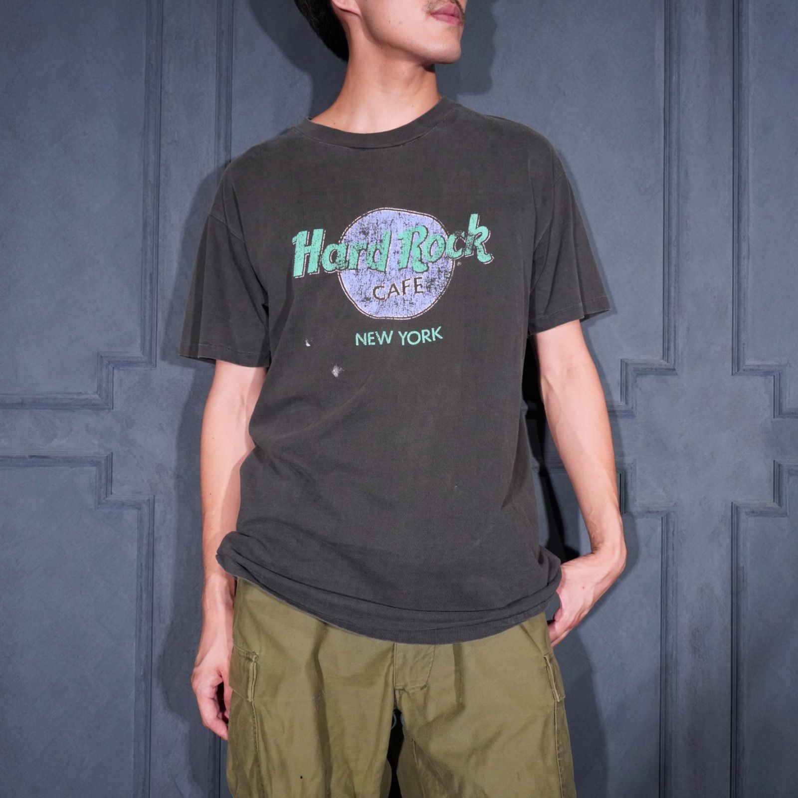 90's USA VINTAGE Hanes BEEFY Hard Rock CAFE FADED LOGO PRINT DESIGN T SHIRT/90年代アメリカ古着ハードロックカフェフェードロゴプリントデザインTシャツ 7,654円