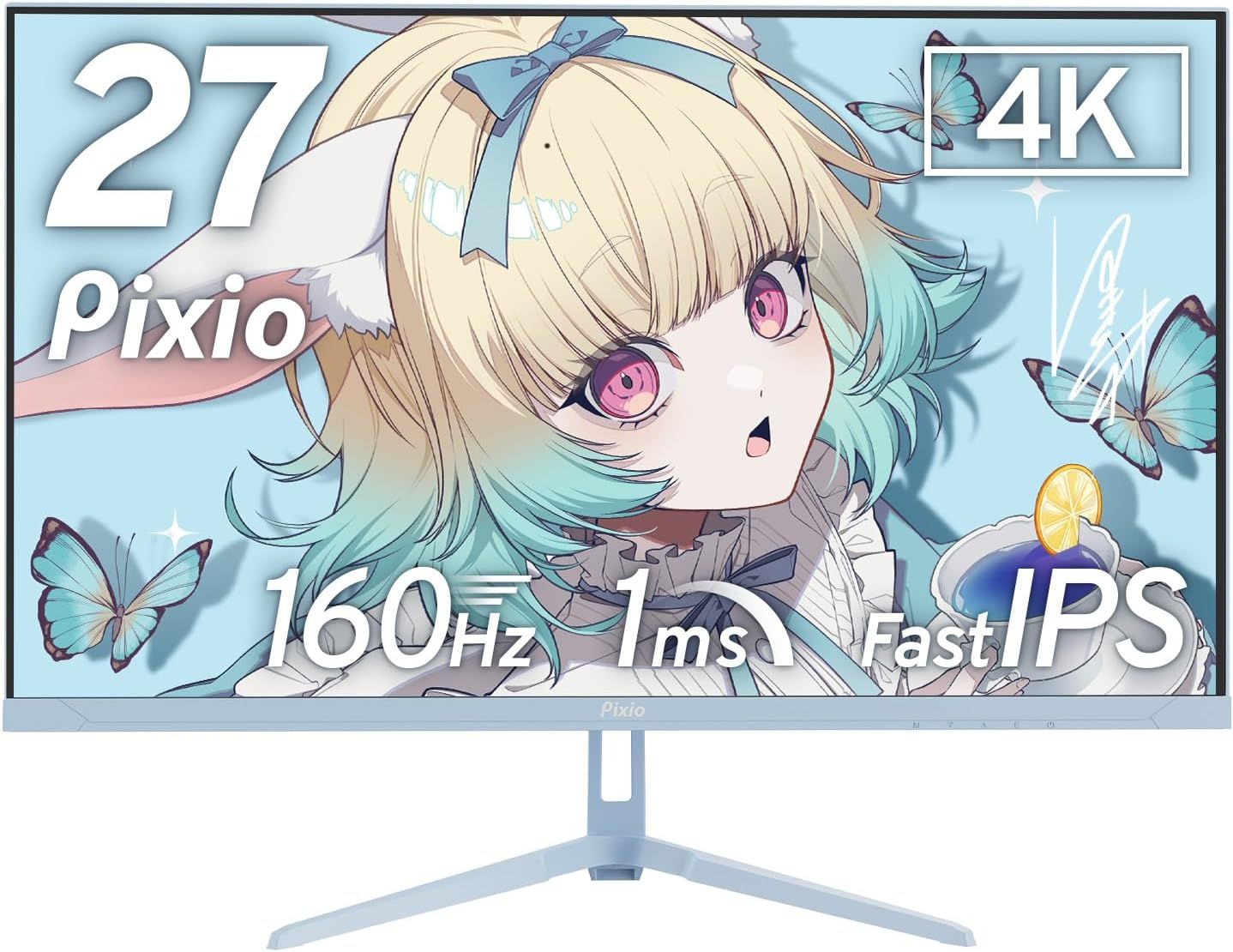 【美品】Pixio PX27UWAVEB ゲーミングモニター 27インチ 160Hz 4K Fast IPS パステルブルー スピーカー内蔵 26,460円