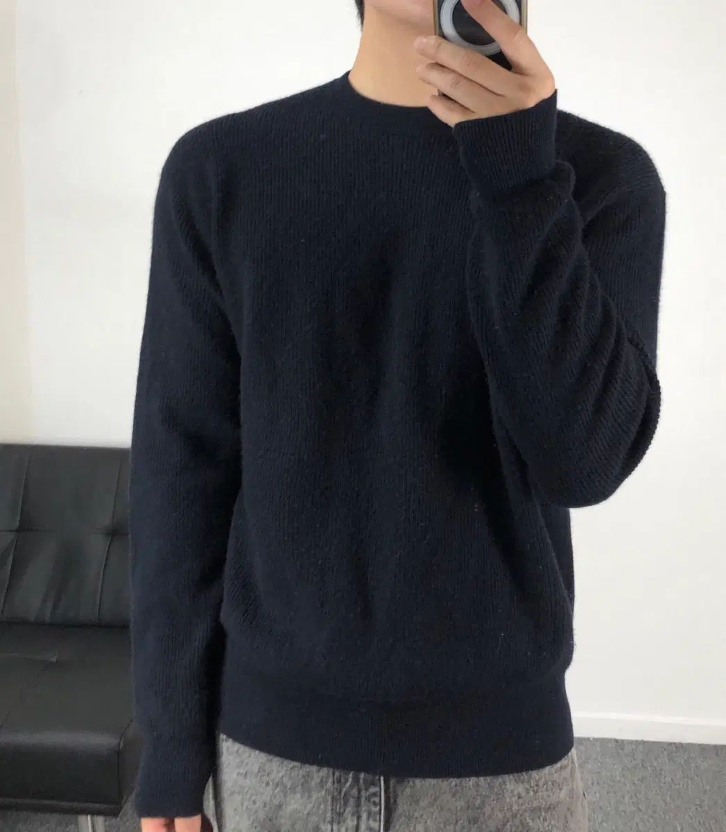ポッタリー 正規品 カシミア クルーネック ニット ダークネイビー