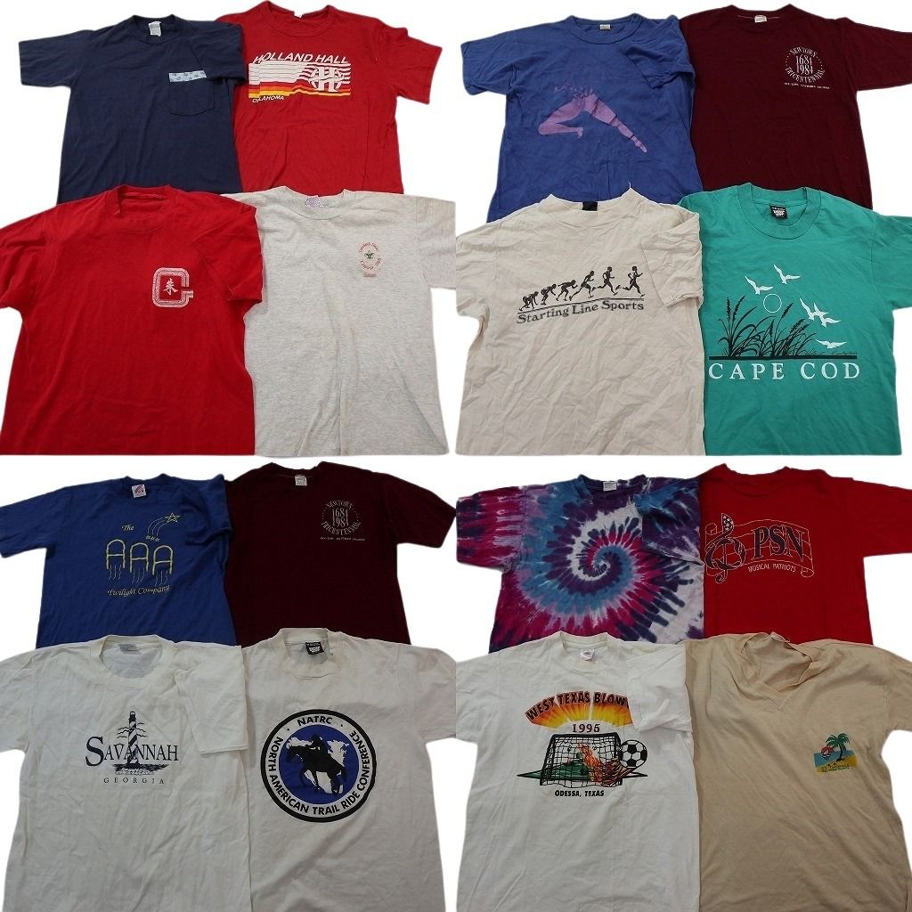 古着卸 まとめ売り ヴィンテージ シングルステッチ Tシャツ 16枚セット ( メンズ M ) 同種 ワインレッド アニマル ワンポイントロゴ NG2799