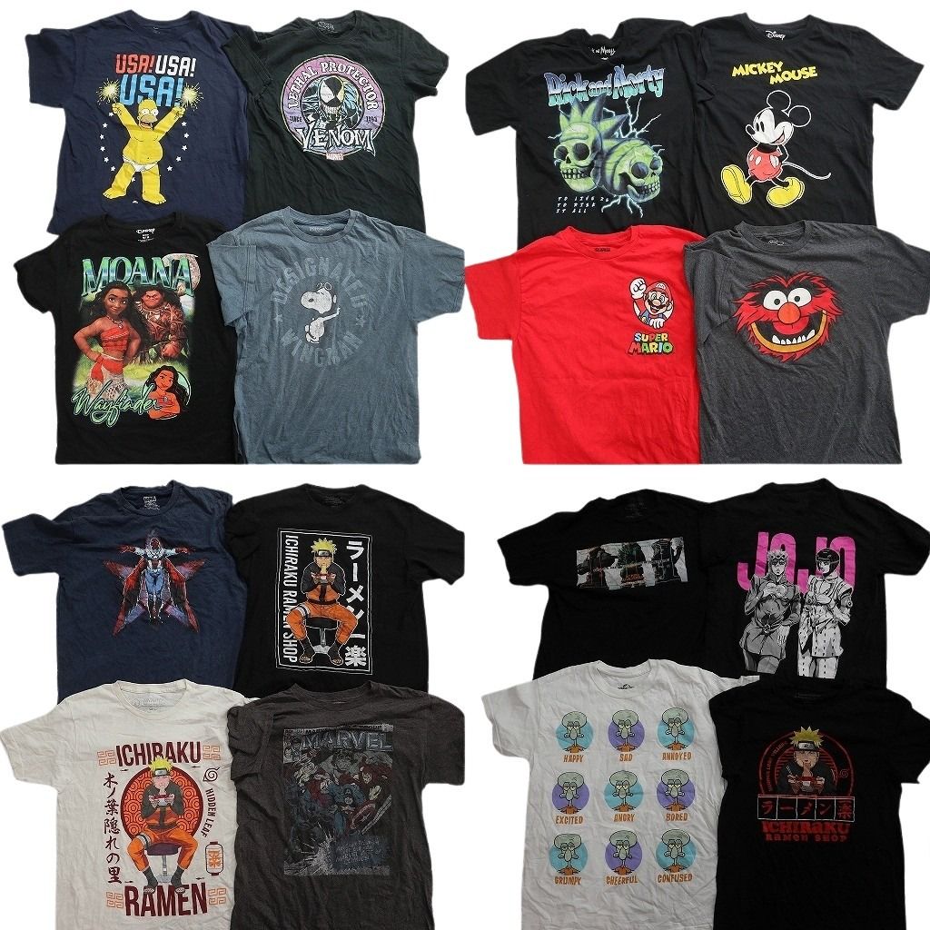 古着卸 まとめ売り キャラクター Tシャツ 16枚セット ( メンズ M ) シンプソンズ ナルト ディズニー マリオ ミッキー 中古 古着 NG2821 13,578円