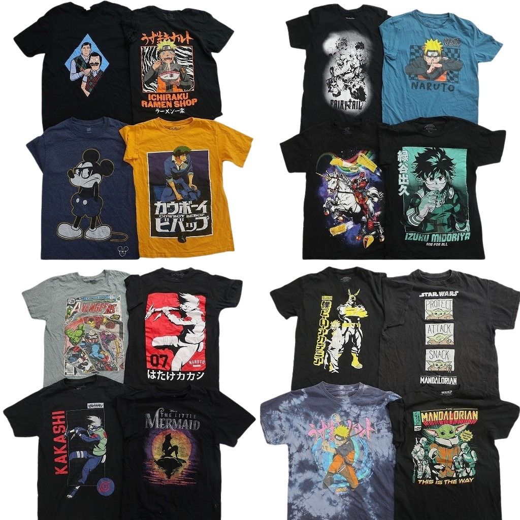 古着卸 まとめ売り プリント Tシャツ 16枚セット ( メンズ S ) ナルト ディズニー ヒロアカ スターウォーズ 中古 古着 NG2828 13,578円