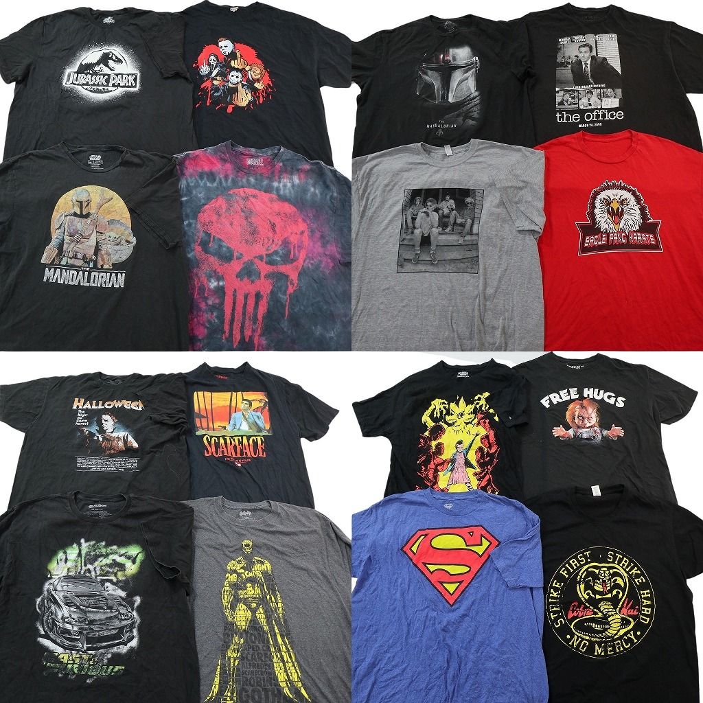 古着卸 まとめ売り 映画・ドラマ Tシャツ 16枚セット ( メンズ 2XL ) ホラー チャッキー スーパーマン ワイルドスピード 中古 古着 NG2911