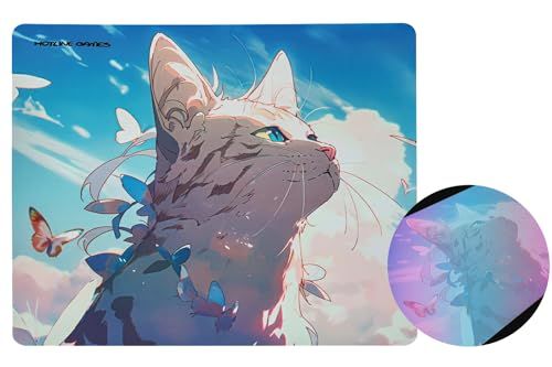 Hotline Games 流光 ゲーミングマウスパッド カラーアイス ガラス繊維 マウスパッド 防水 低摩擦 超高速滑り 猫 [ 450mm x 400mm x 3mm ] 国内正規品 Ju