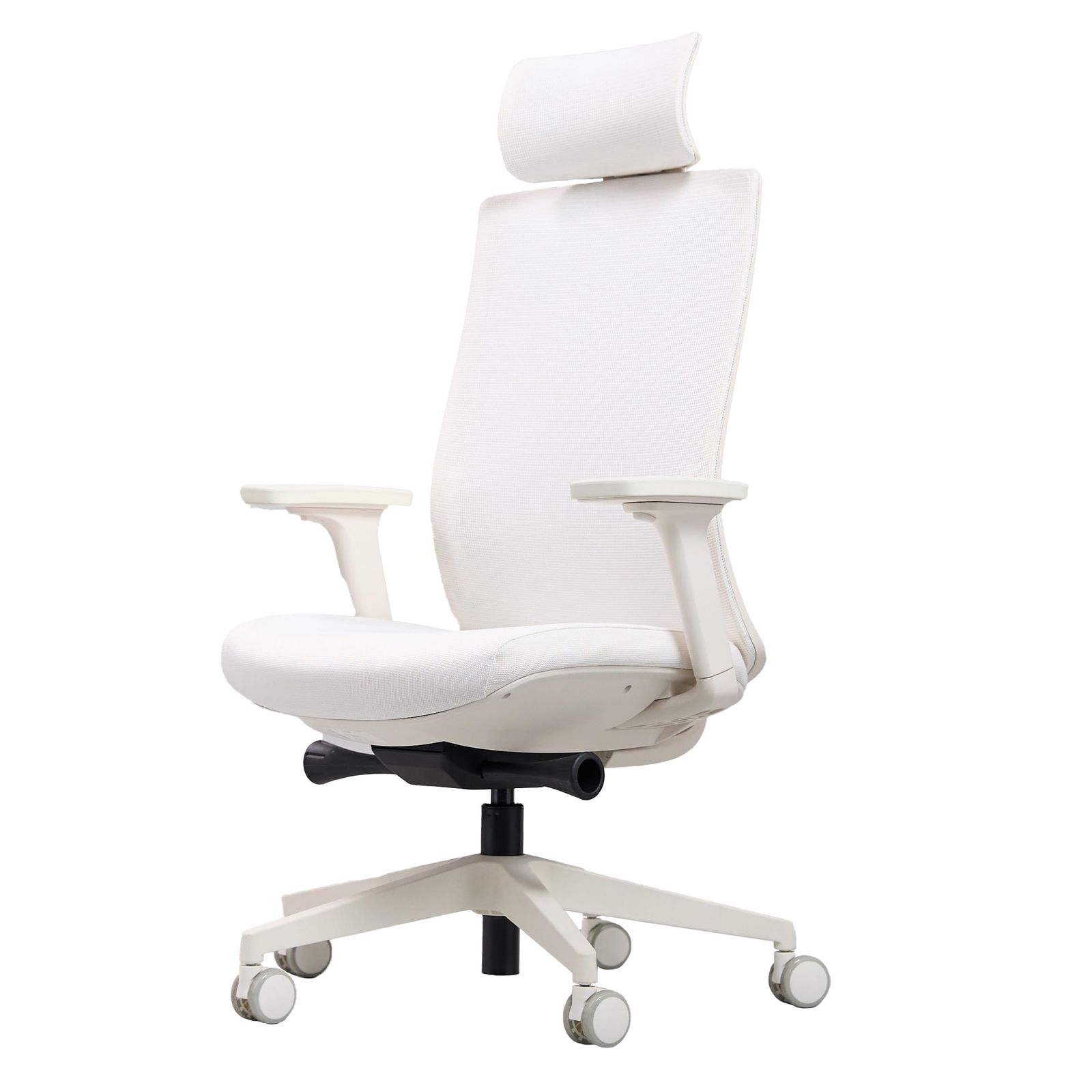 【AIMchair(エイムチェア) ゲーミングチェア】 背面メッシュ 4段階リクライニング 最大123° 座面前後調節 高密度ウレタン ゲーミングチェア オフィスチェア 椅子 デスクチェアワ ークチェア リモートワーク (All White) Ju