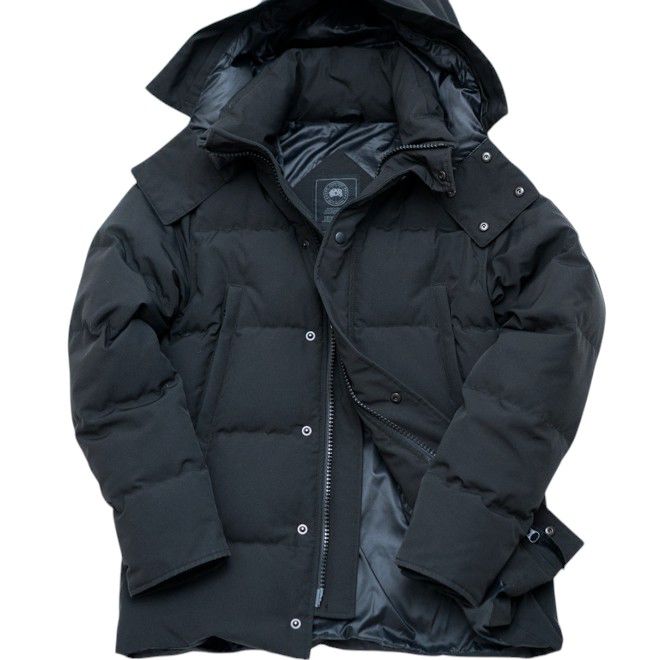 CANADA GOOSE カナダグース ウィンダム パーカ ブラックレーベル WYNDHAM PARKA BLACK LABEL 3808MB メンズ S ブラック ダウンジャケット ファーなし