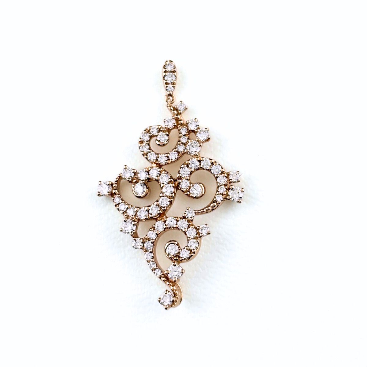 クイーン Queen メレダイヤ PG ピンクゴールド ペンダントトップ 750 ダイヤモンド レディース 【中古】